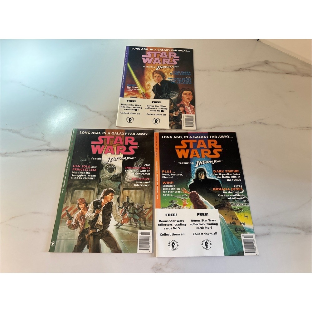 Star‎ Wars Galaxy Collector Magazine Lot #1  #3  #4 1998 With Collectors Cards